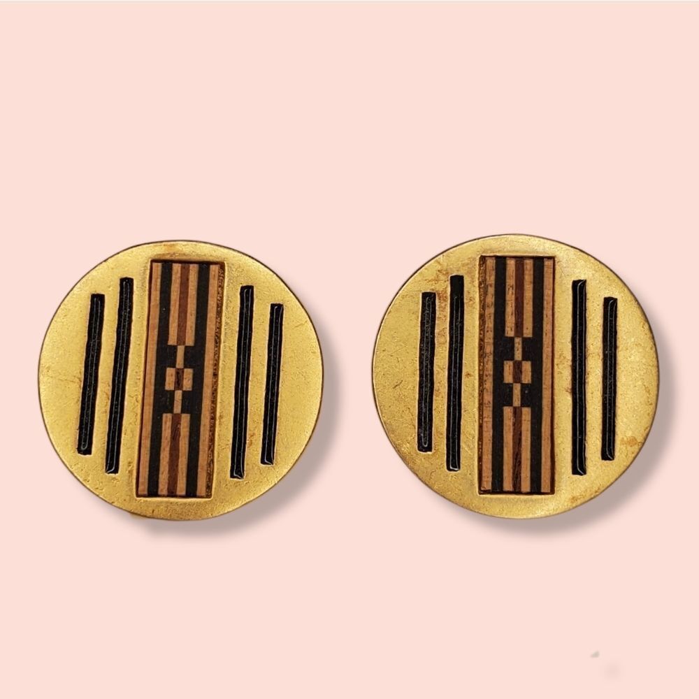 Gold tone stud earrings
